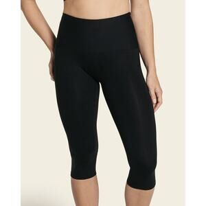 Leonisa Shaper Capris Small Black High-Waisted Compression Leggings 012904
